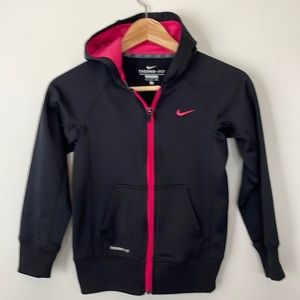 Nike Thermafit kids black hoody w/ pink trim